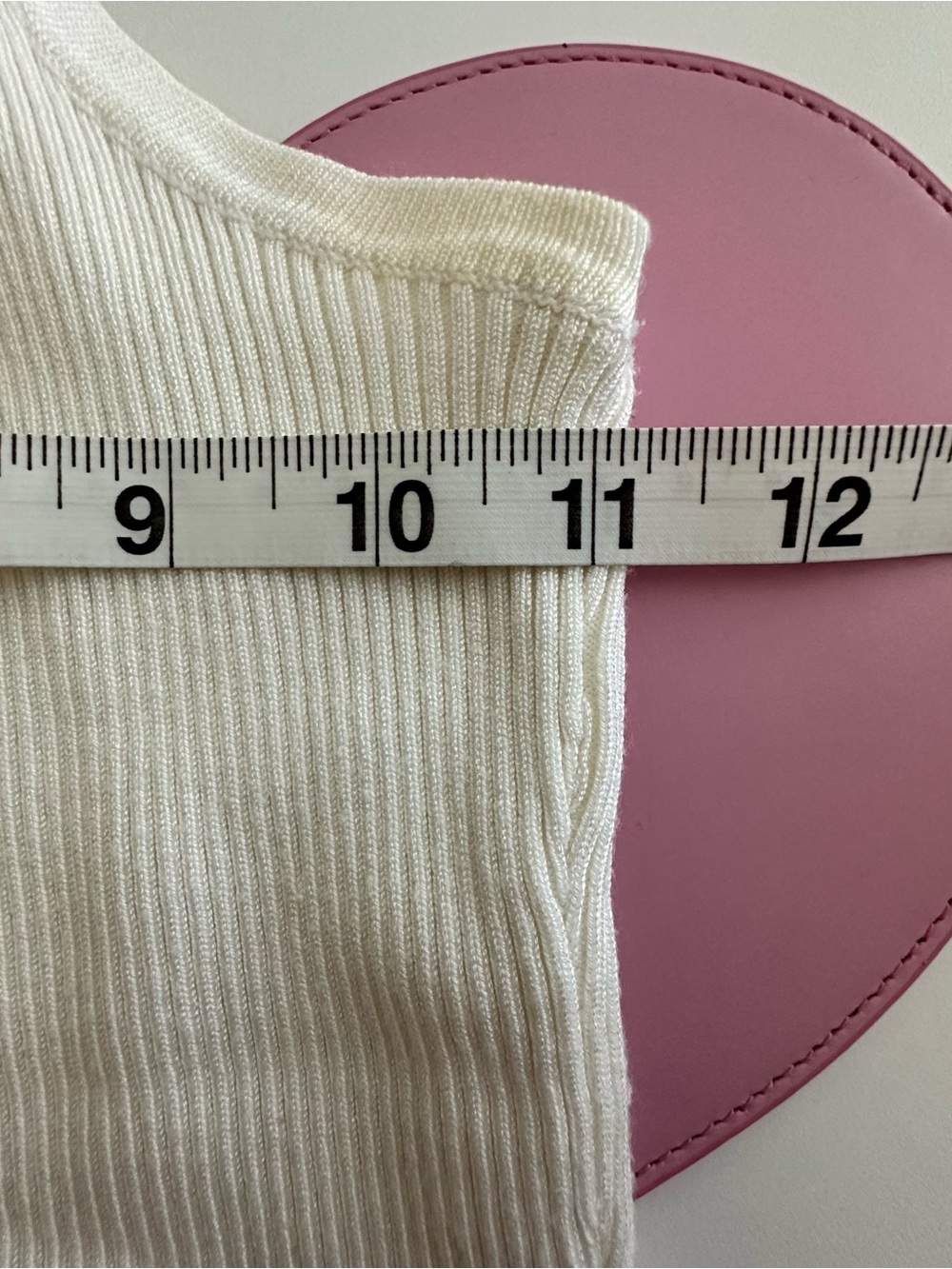 Debut Cream Ribbed Racerback Tank S - Picture 4 of 5
